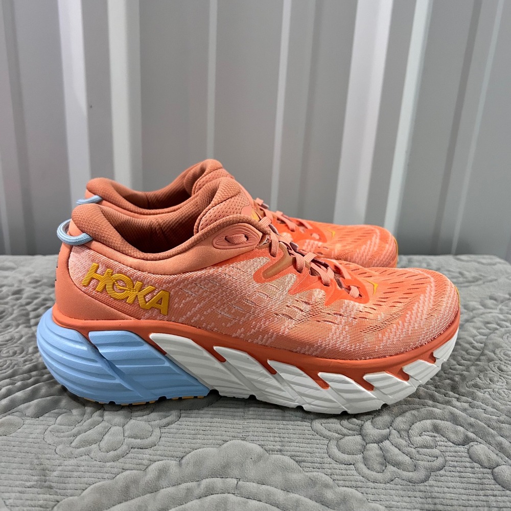 Hoka Gaviota 4 Womens Running Shoes Peach Summer Song 1123199 Stability Sneaker